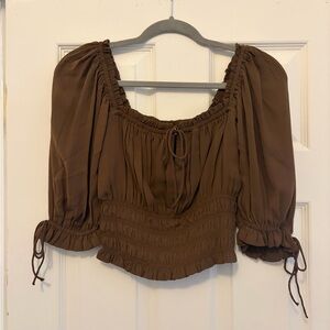 Abercrombie & Fitch Brown Ruched Blouse
